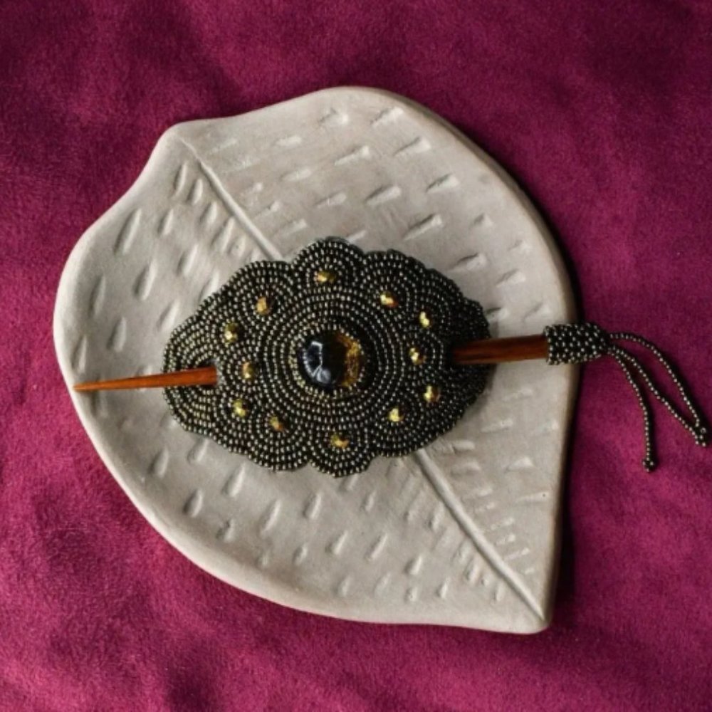 Mayan Espresso Hårspenne "Hairpin" Handmade